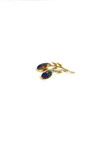 18ct Gold Opal and Diamond Brooch