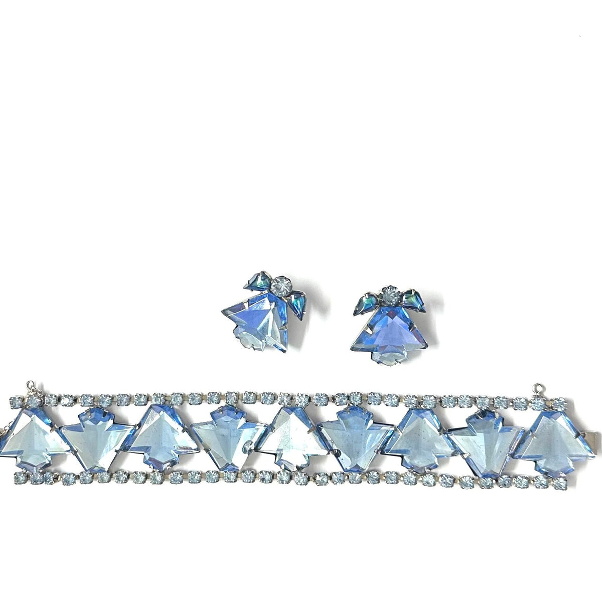 Vintage Blue Crystal Vauxhall Glass Bracelet