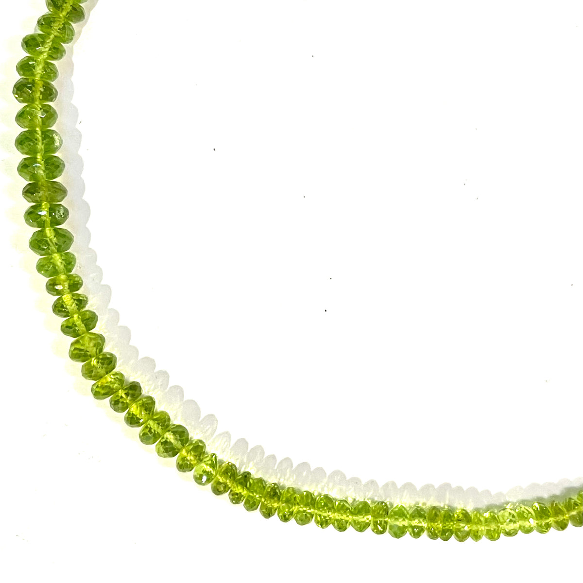 Sterling Silver Peridot Graduated Beaded Necklace