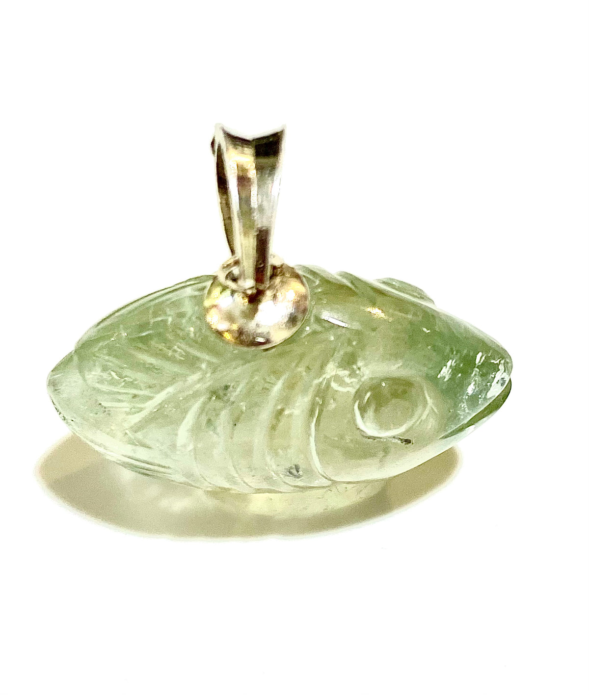 Hand-carved Fluorite Fish Pendant