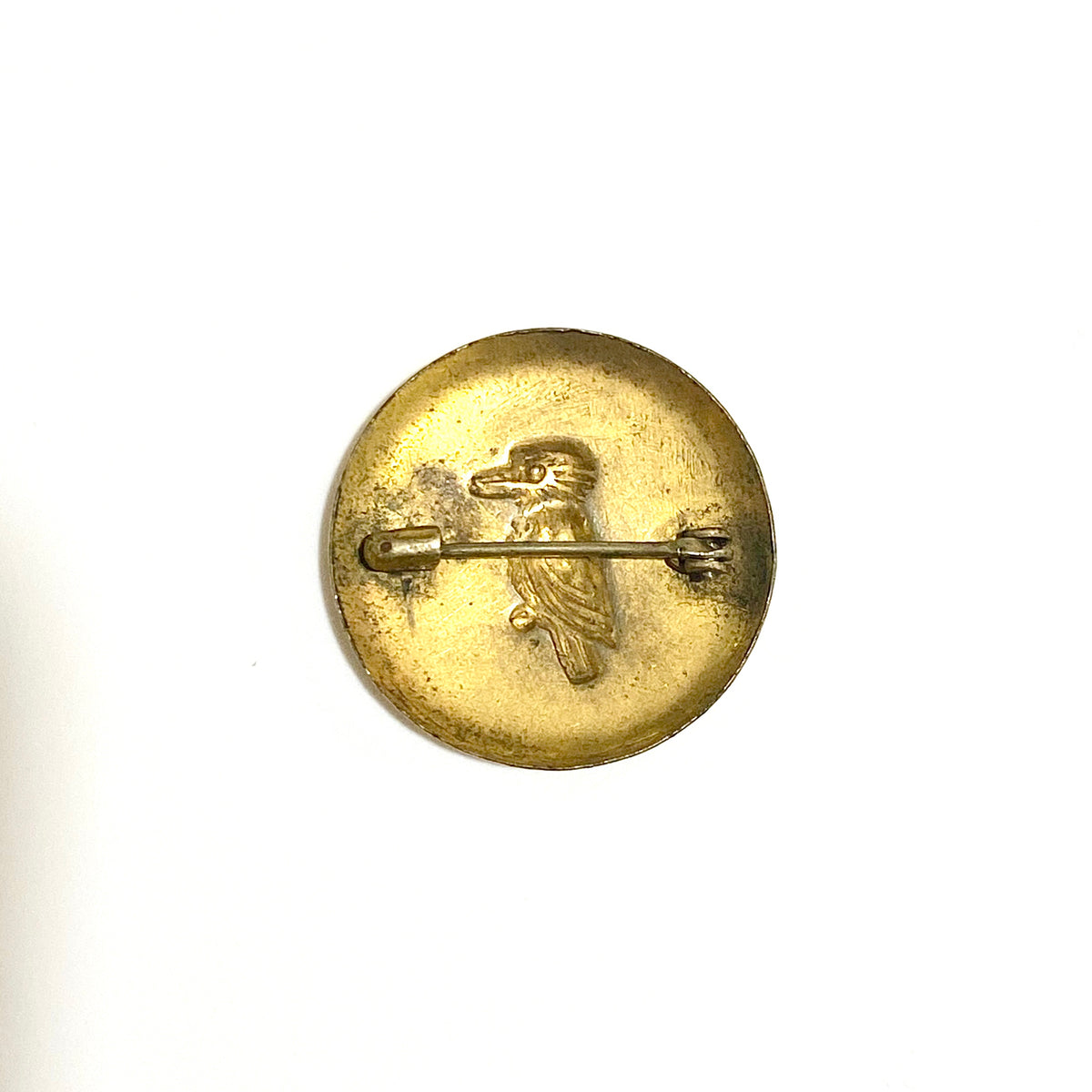 Antique Sterling Silver Gold Plate Kookaburra Brooch