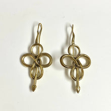 Large Silver Gold Plate Snake Earrings