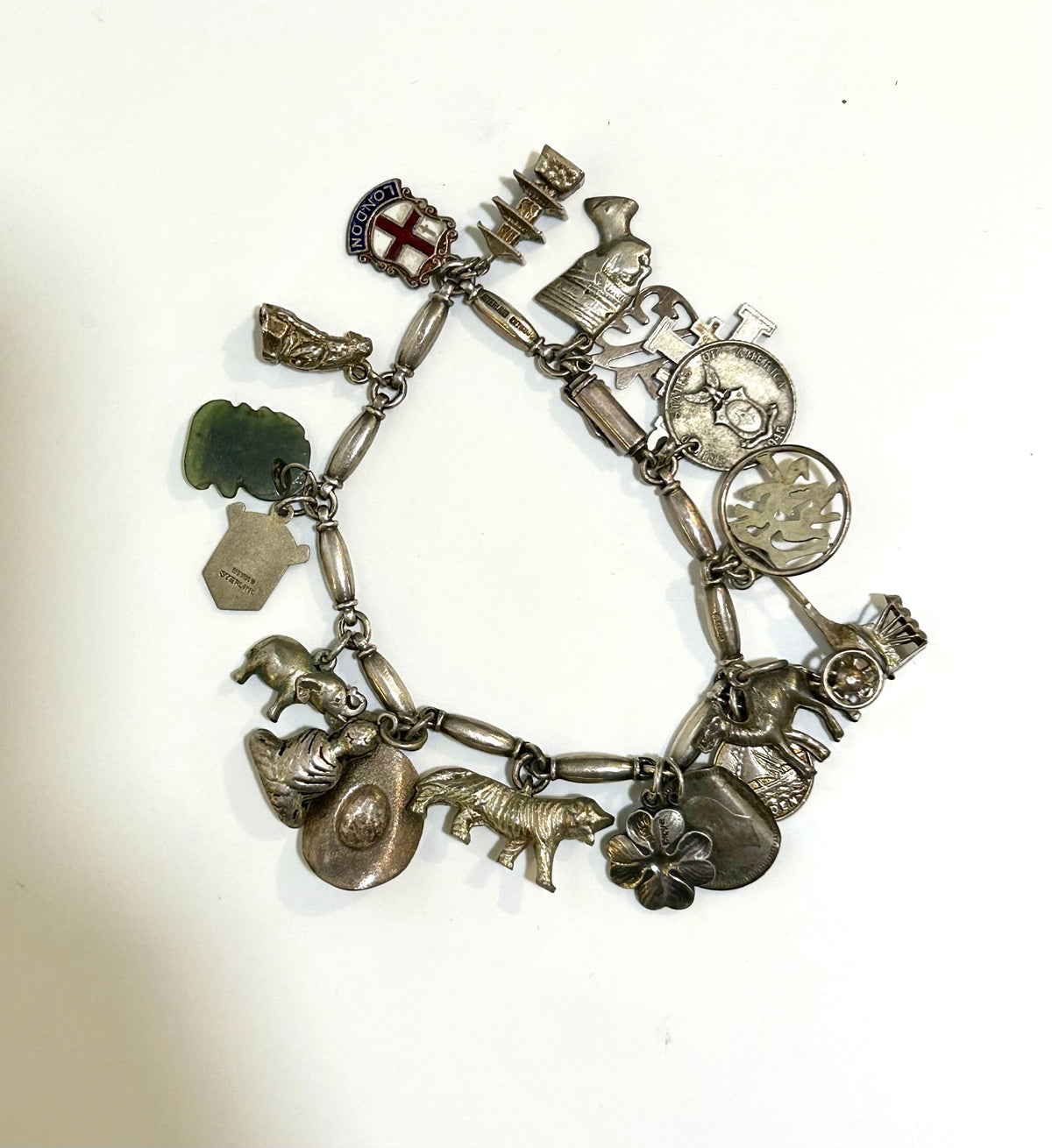 Vintage Sterling Silver Charm Bracelet