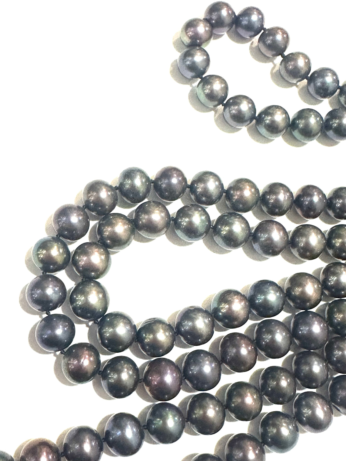 Opera Length Black Tahitian Pearl Necklace