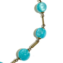 Teal Blue Murano Glass Beaded Necklace
