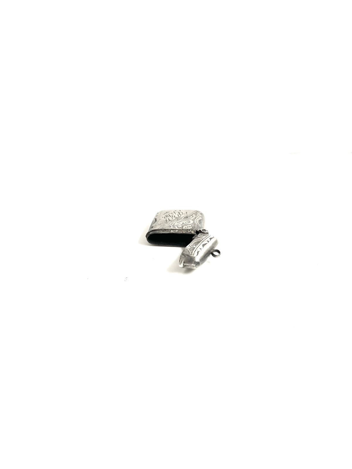 Vintage Sterling Silver Engraved Square Locket