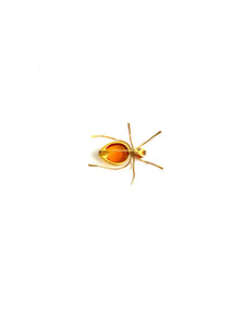 18ct Gold Amber Insect Brooch