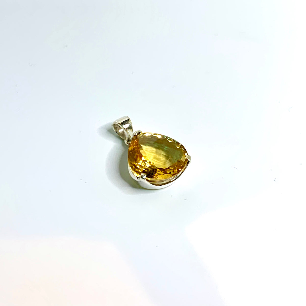 Sterling Silver Pear Cut Citrine Pendant