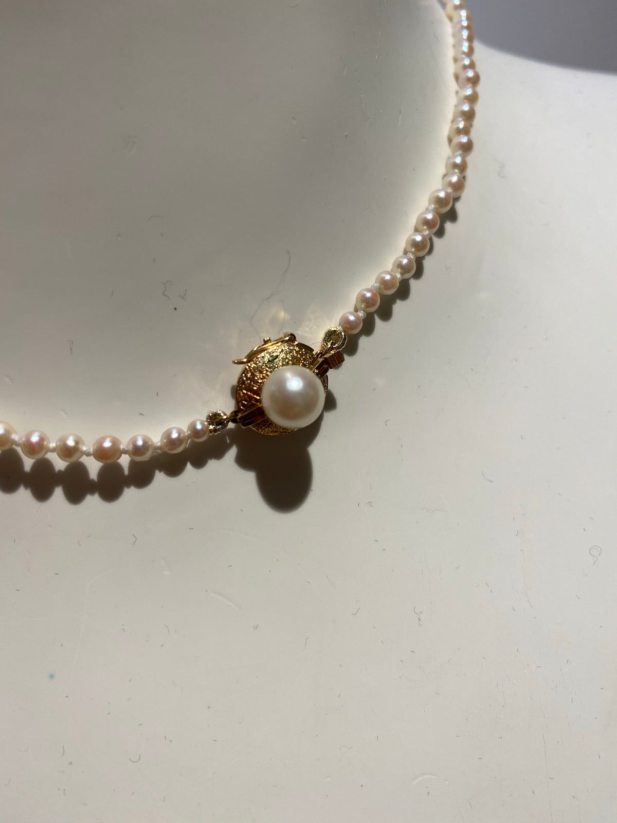 Vintage Graduated Akoya Pink Pearl Necklace