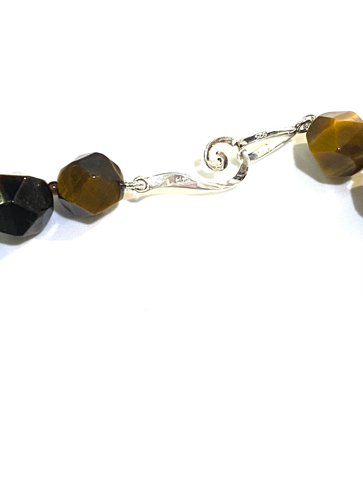 Diamond Cut Tigers Eye Beaded Necklace
