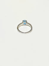 Sterling Silver Blue Topaz and Cubic Zirconia Ring