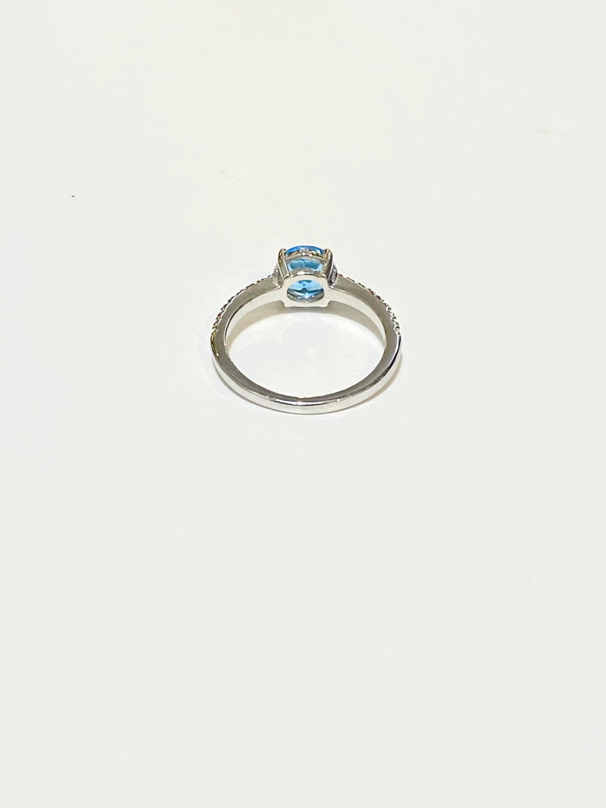 Sterling Silver Blue Topaz and Cubic Zirconia Ring