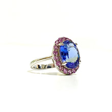 Oval Cut Tanzanite and Pink Sapphire Ring