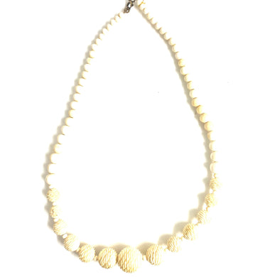 Carved Ivory Graduated Necklace