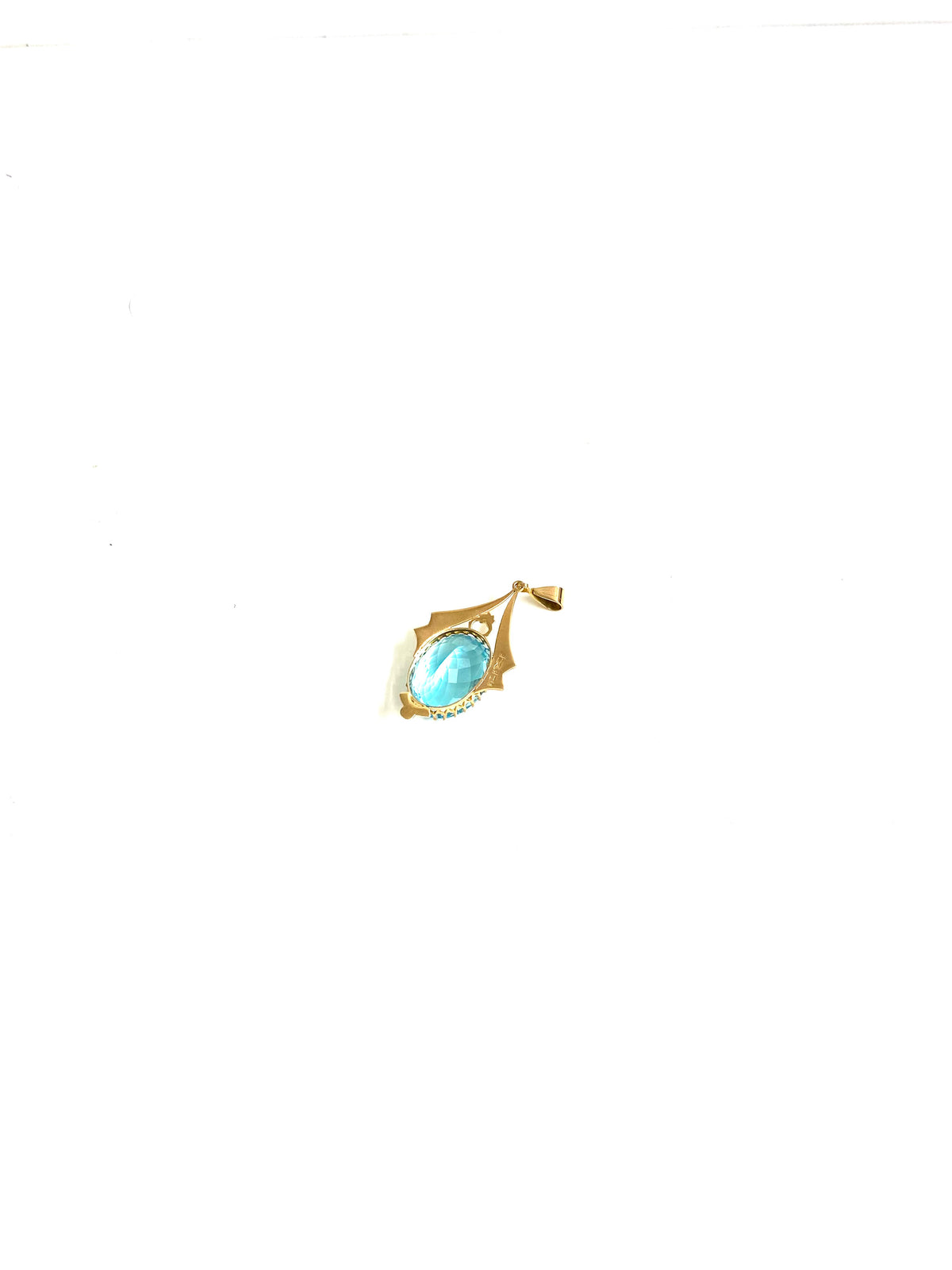 9ct Gold Swiss Blue Topaz Pendant
