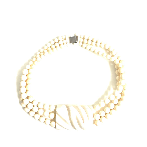 Ivory Graduated Beaded Necklace