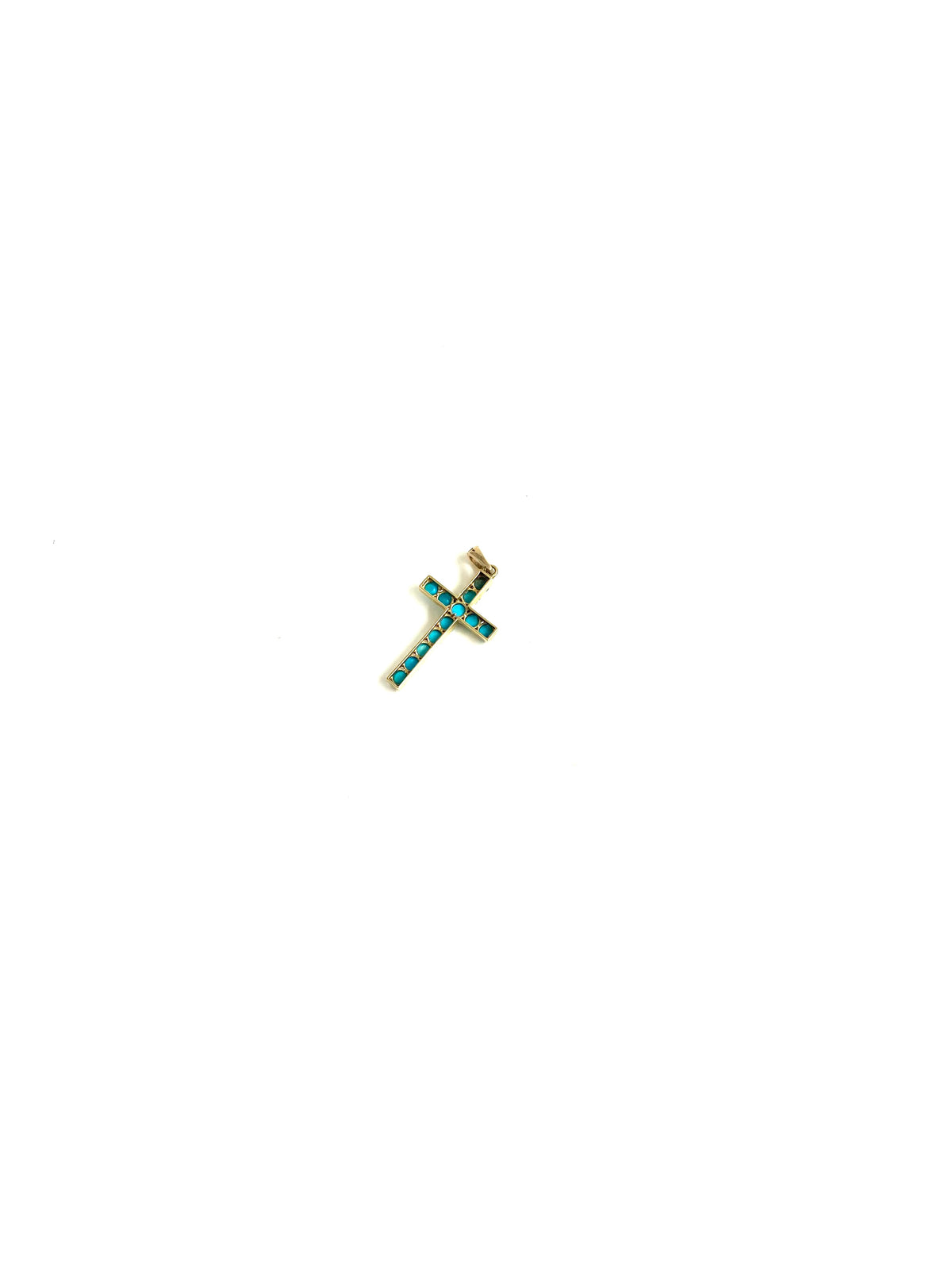 9ct Gold Turquoise Cross Pendant