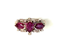18ct White Gold Marquise Diamond Ruby set Cocktail Ring