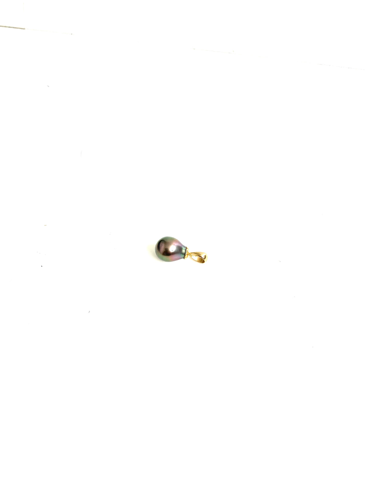 9ct Yellow Gold Black Tahitian 10mm Pearl Pendant