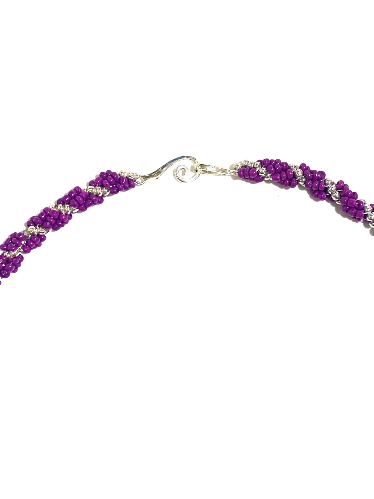 Purple and Silver Bead Necklace