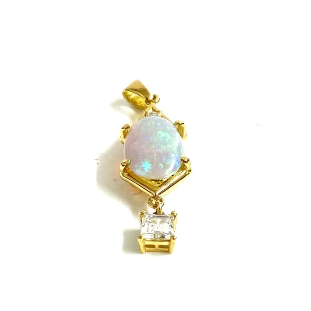 Opal and Diamond 18ct Gold Pendant