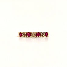 9ct Yellow Gold Ruby and Diamond Bridge Ring