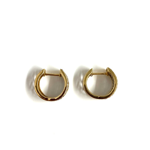 9ct Yellow Gold Diamond Hoop Earrings