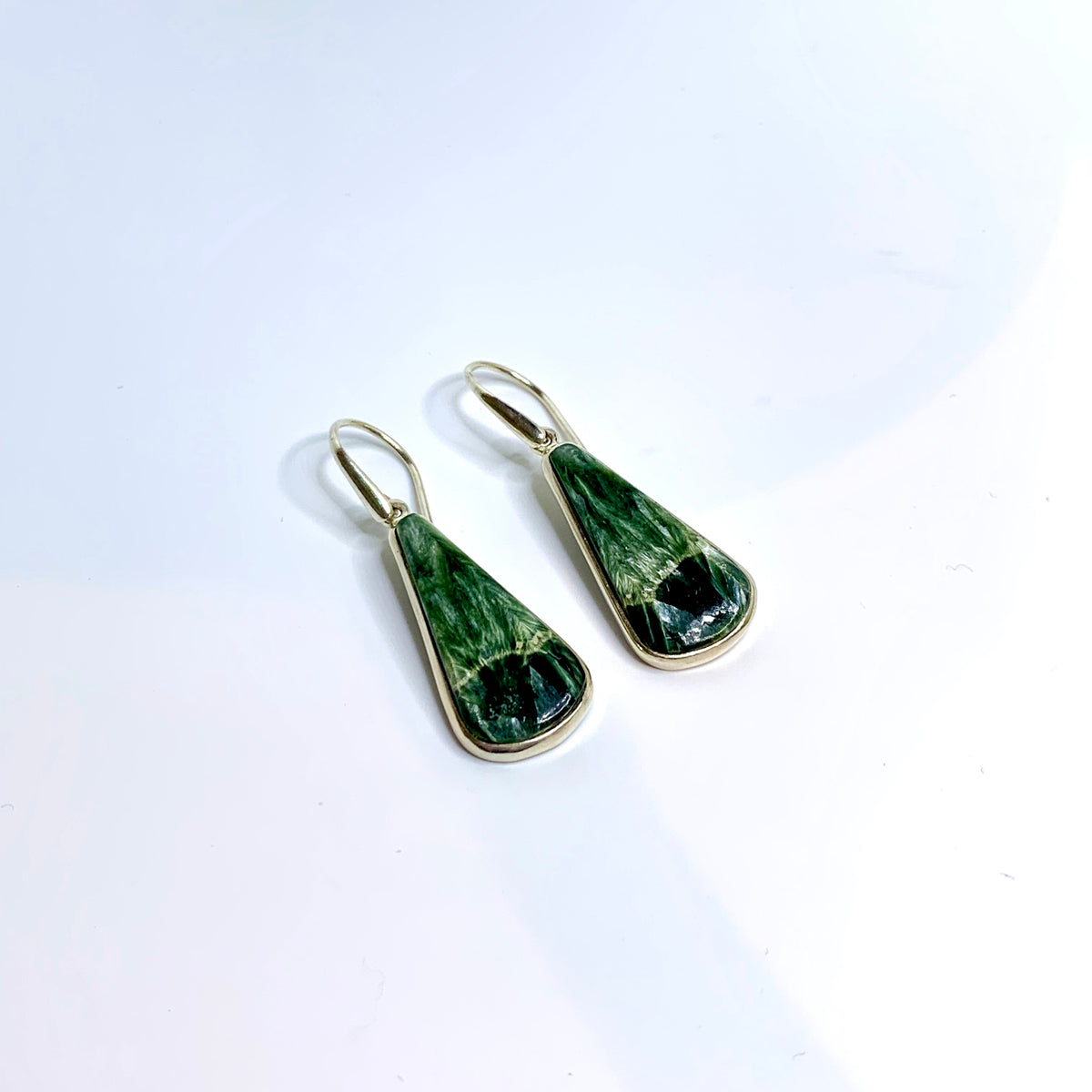 Sterling Silver Pear Shaped Serpentine Hook Drop Earrings