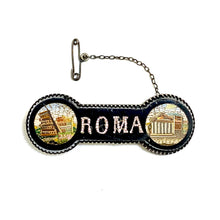 Italian ‘ROMA’ Micro Mosaic and Whitby Jet Brooch