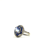 9ct White Gold 4ct Sapphire and Diamond Ring
