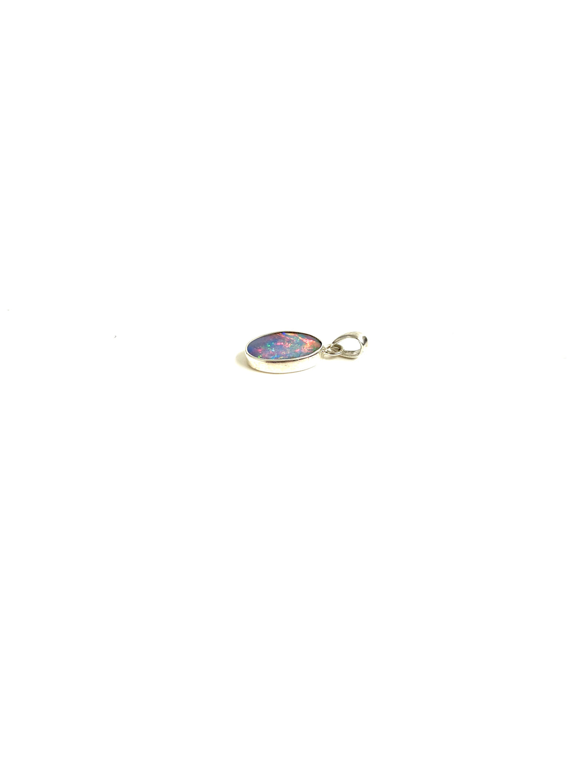 Sterling Silver Opal Oval Pendant