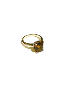9ct White Gold Brandy Cognac Tourmaline Ring