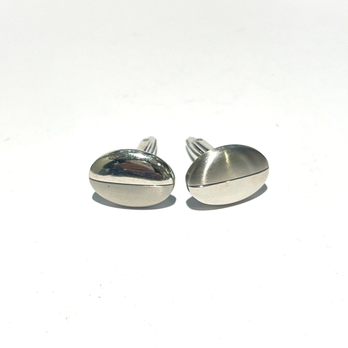 Vintage Stainless Steel Half Matt Cudworth Cufflinks