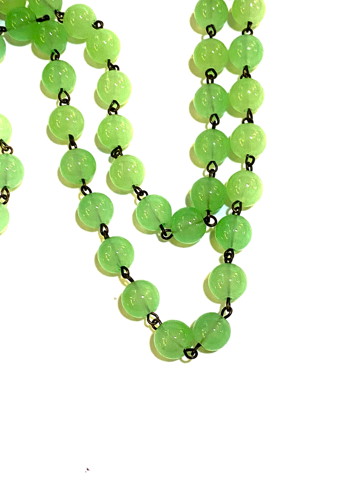 Round Seafoam Green Beaded Necklace