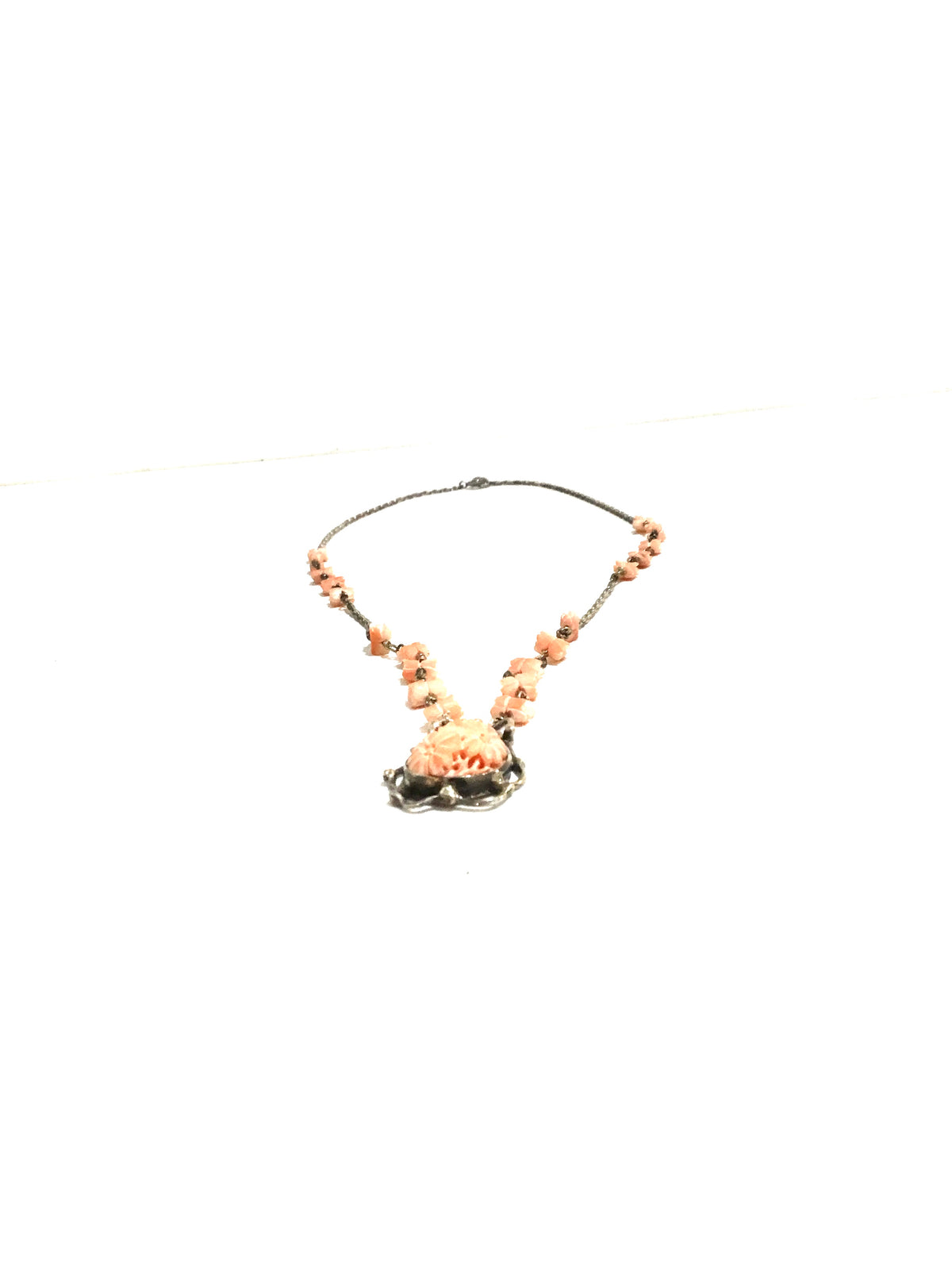 Sterling Silver and Coral Necklace