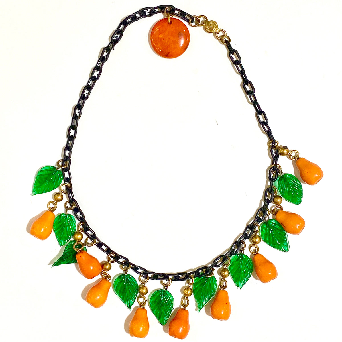 Vintage Bakelite and Glass Fruit Necklace