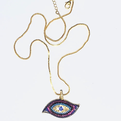 Multi-Coloured Evil Eye Talisman Necklace