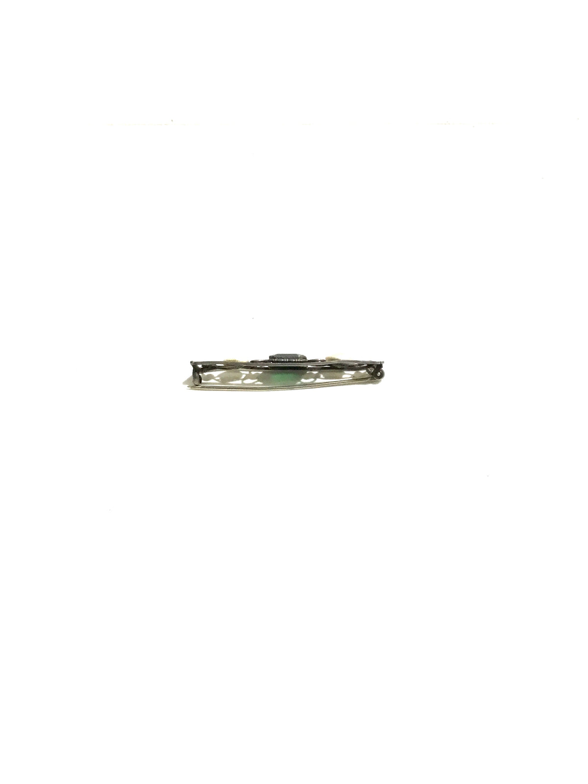 Sterling Silver Art Nouveau Paste and Natural Pearl Brooch