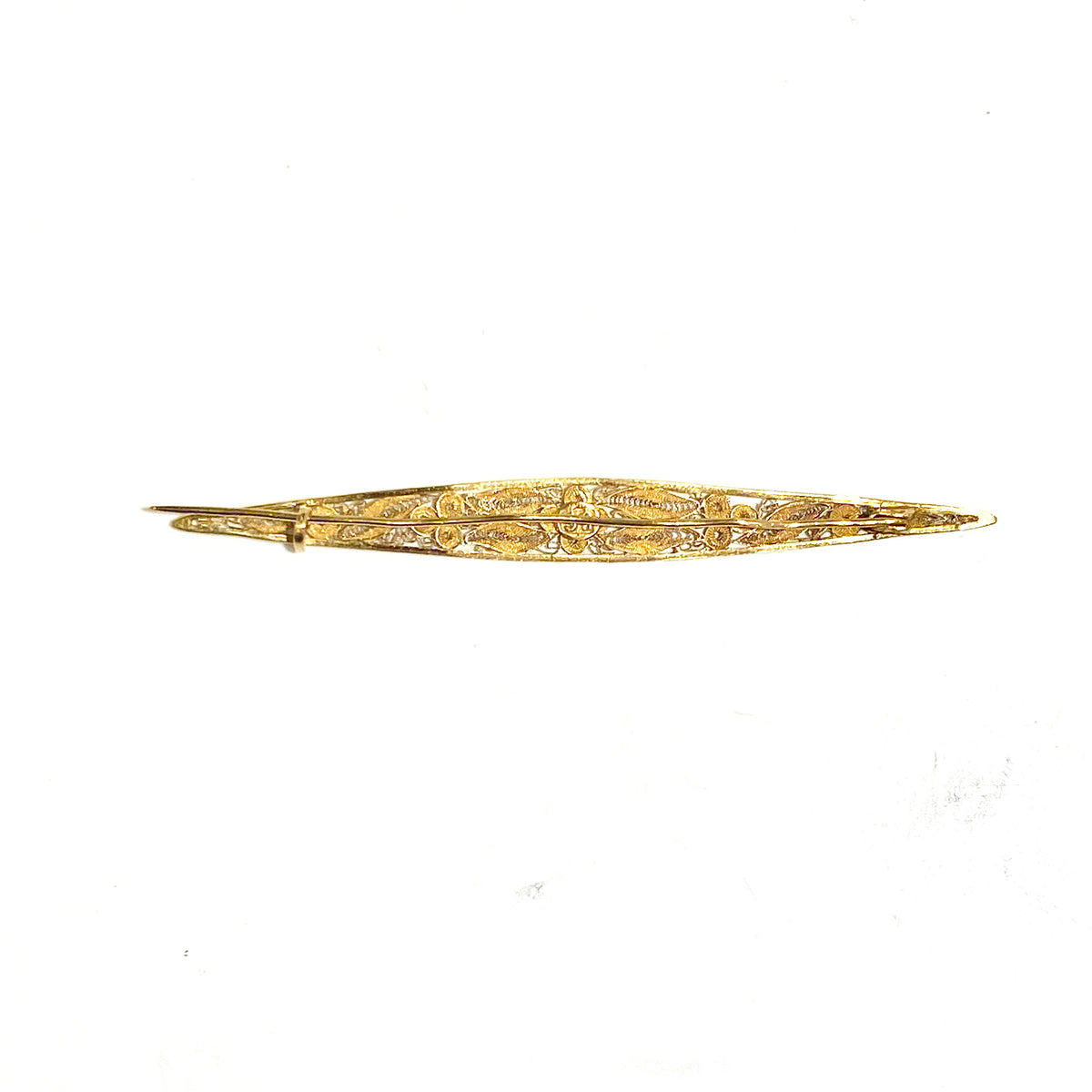 22ct Yellow Gold Filigree Scroll Brooch