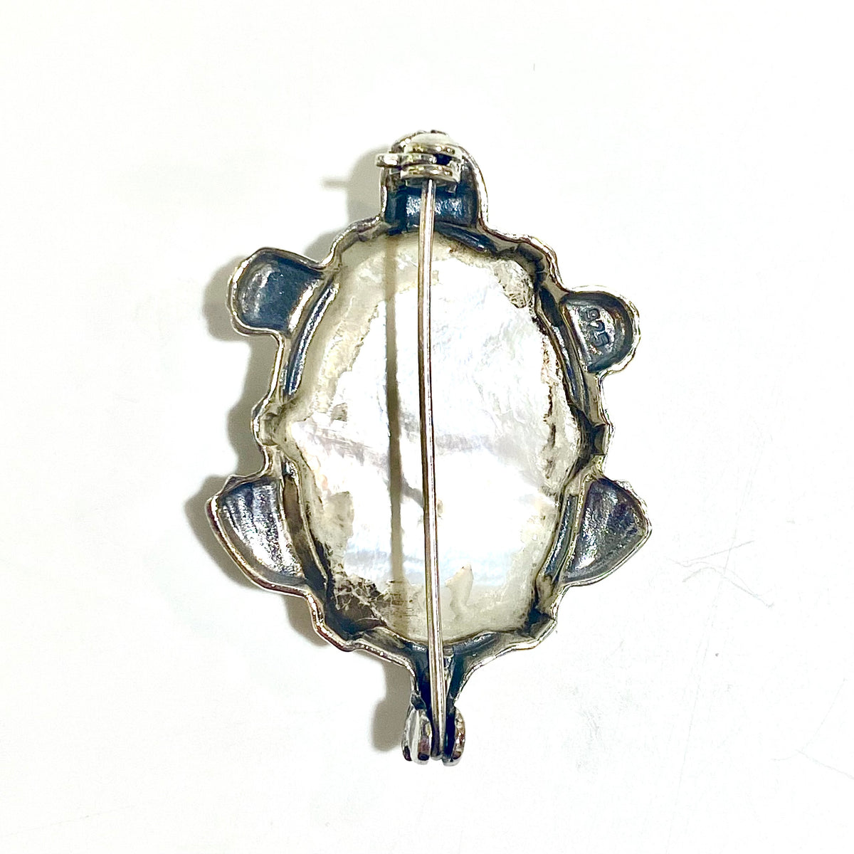 Sterling Silver Mother of Pearl Turtle Brooch
