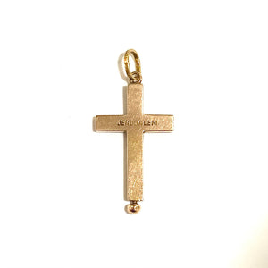 18ct Gold Engraved Cross Pendant
