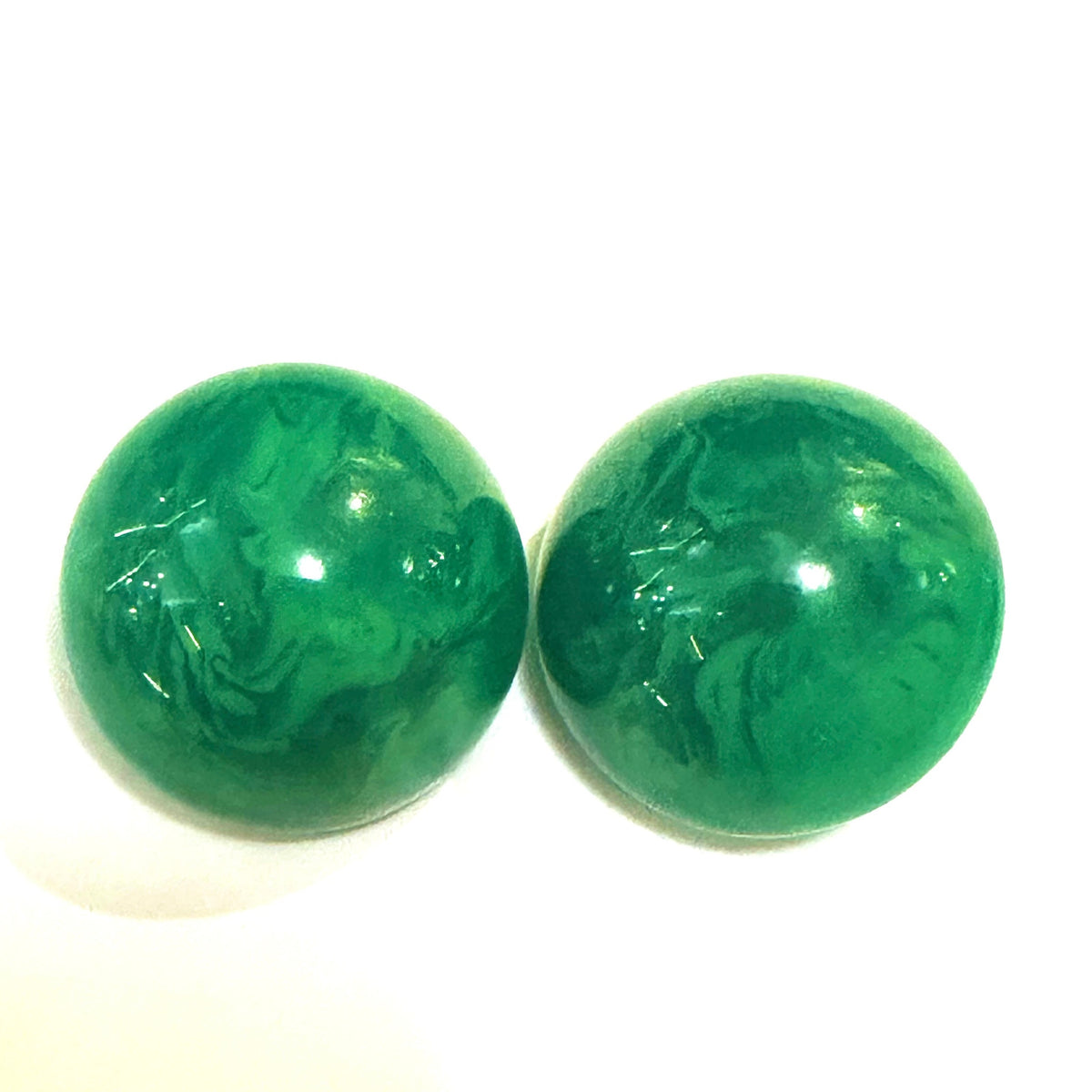 Green Bakelite Clip On Earrings