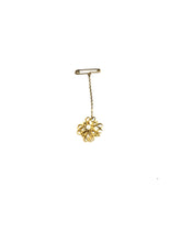 9ct Gold Floral Pearl Pin