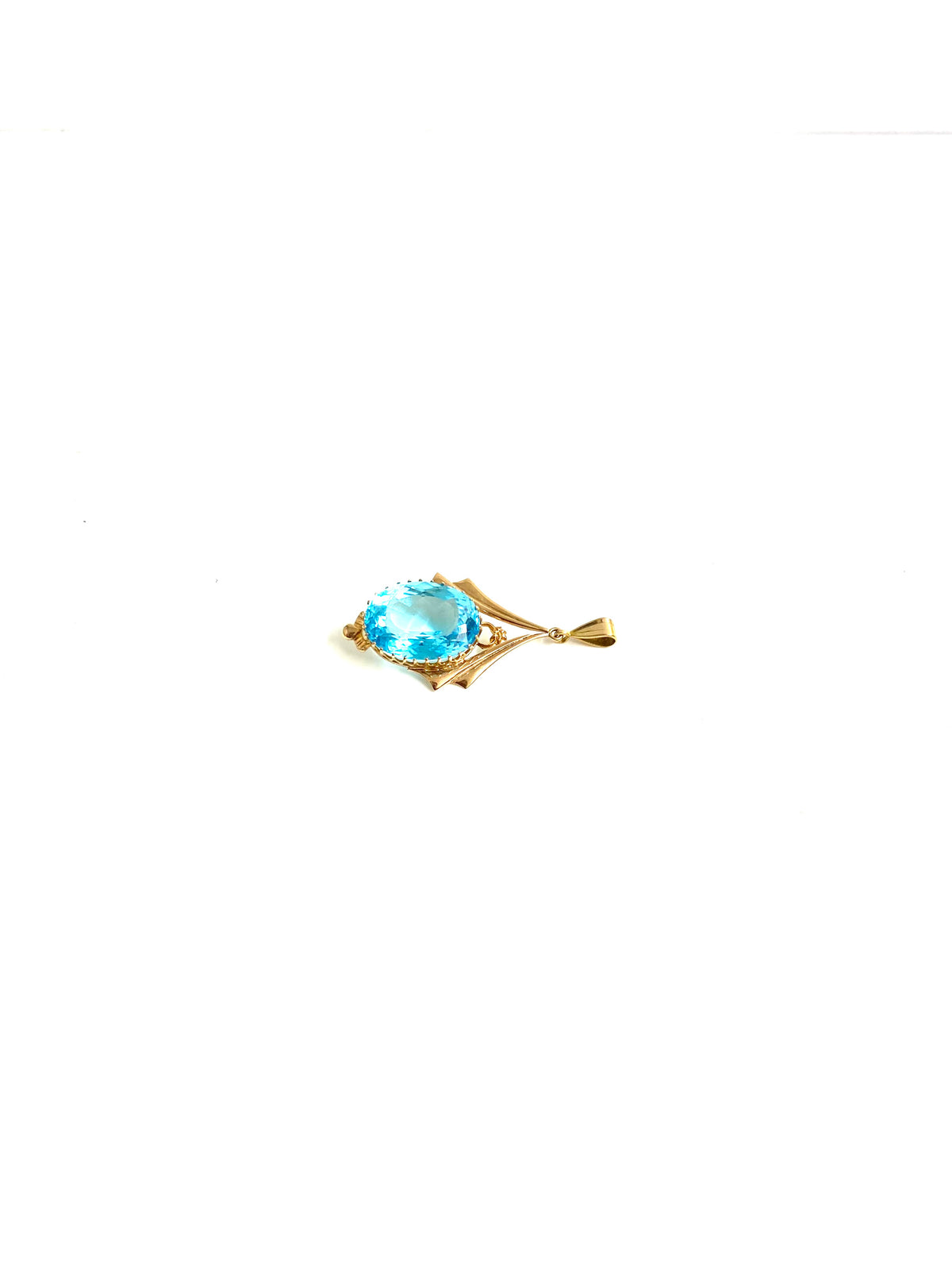 9ct Gold Swiss Blue Topaz Pendant