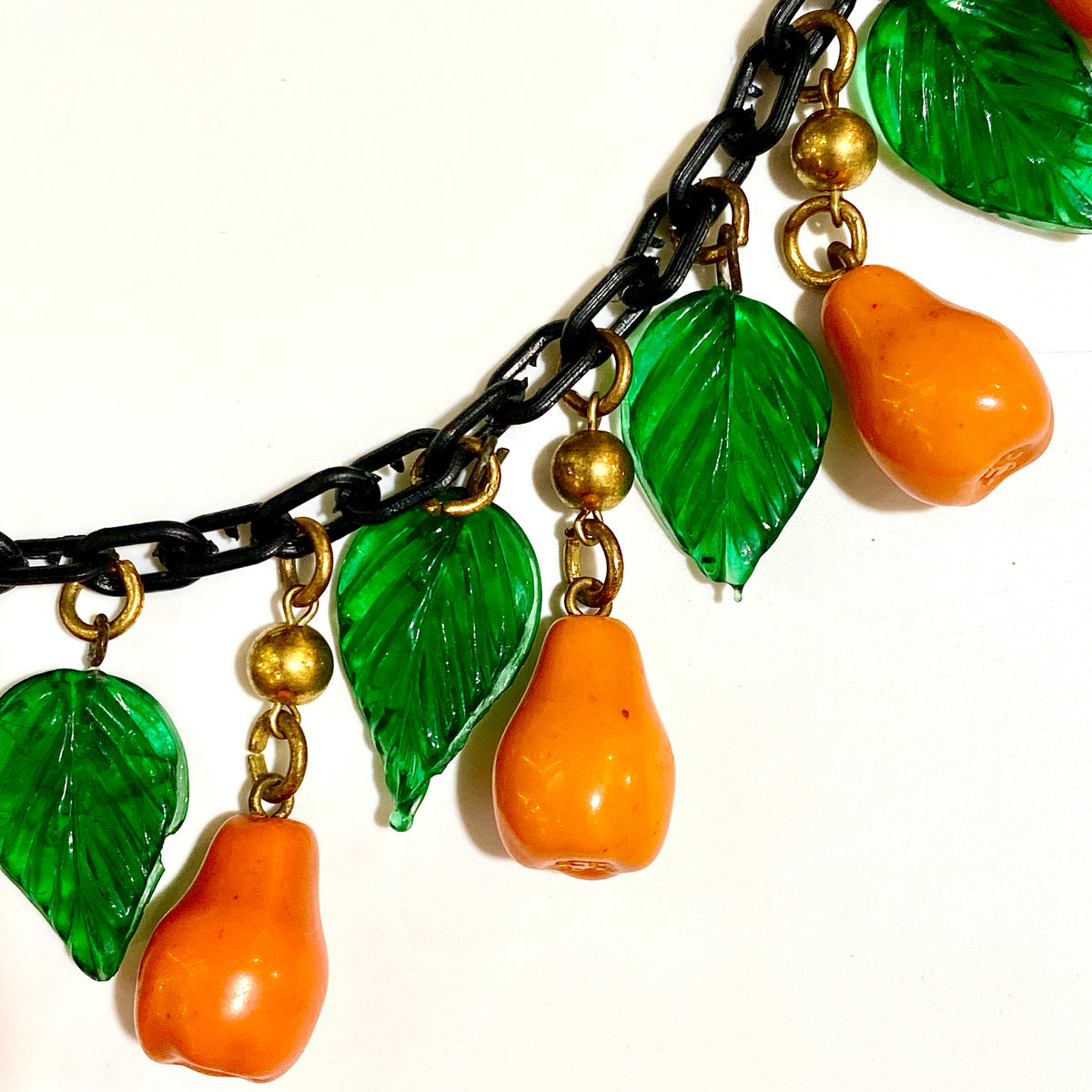 Vintage Bakelite and Glass Fruit Necklace