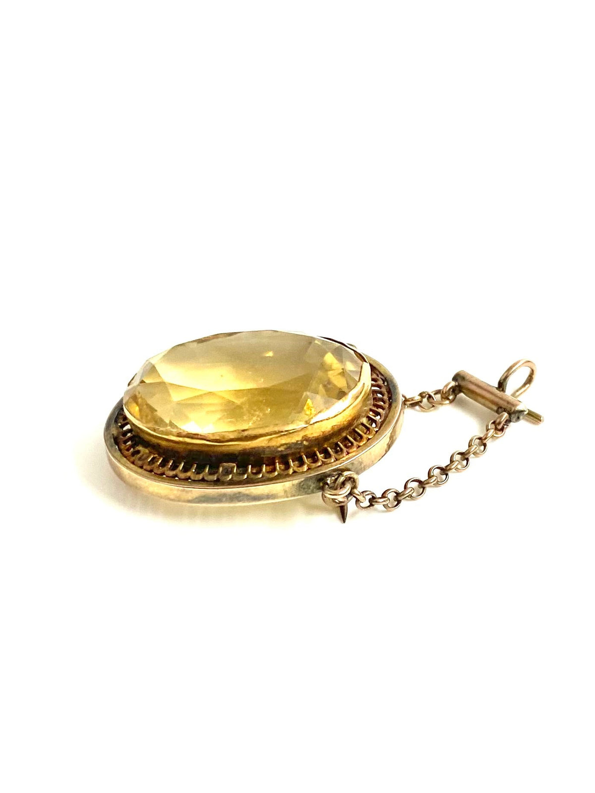 14ct Gold Citrine Brooch