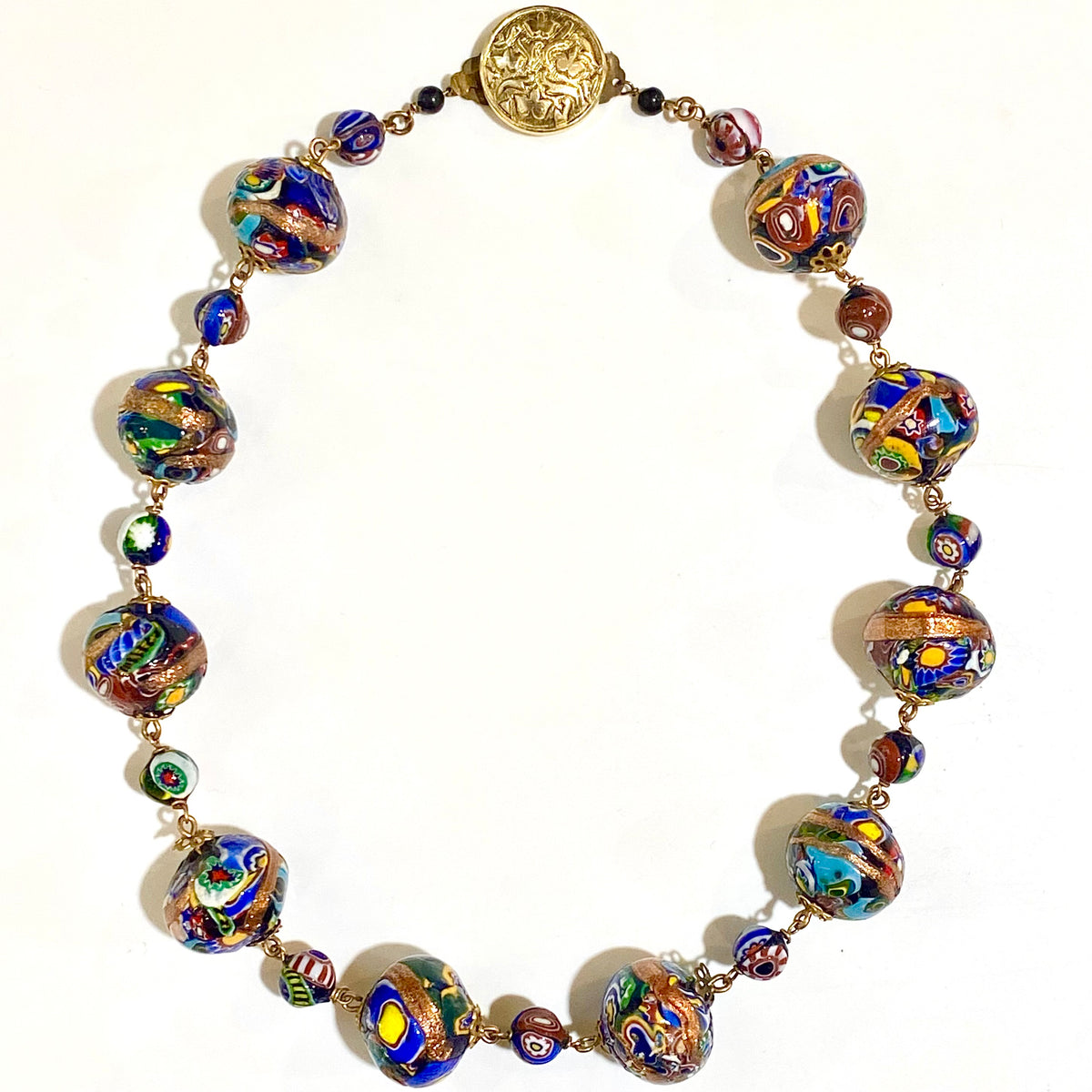 Multicoloured Millefiori Beaded Necklace