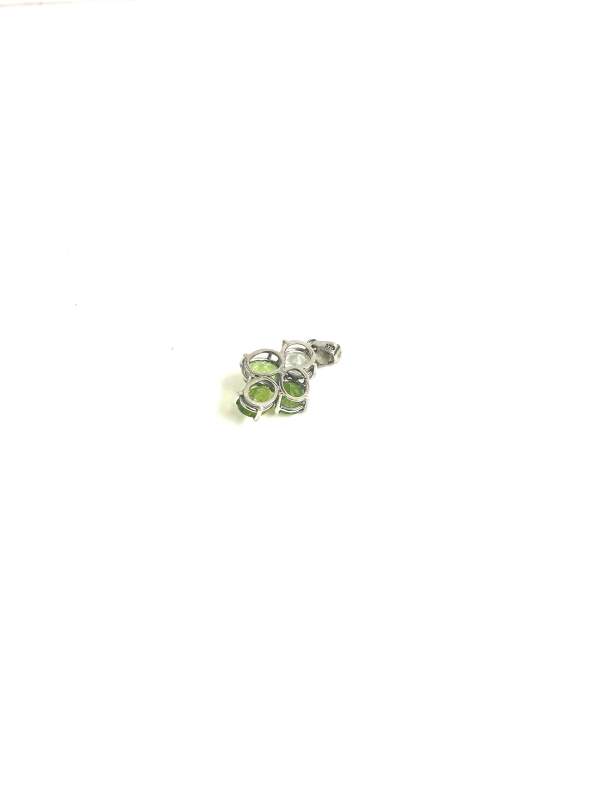 9ct White Gold Diamond and Peridot Pendant