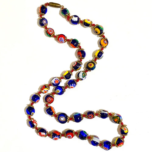 Modern Millefiori Beaded Necklace