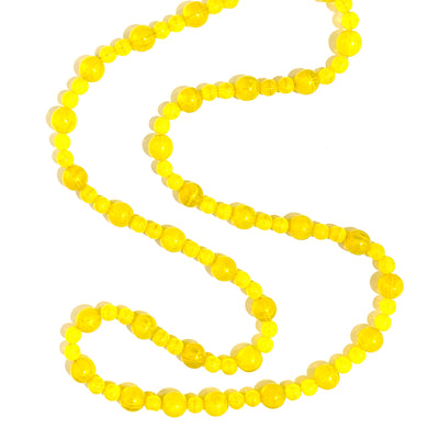 Vintage Yellow Uranium Glass Beaded Necklace